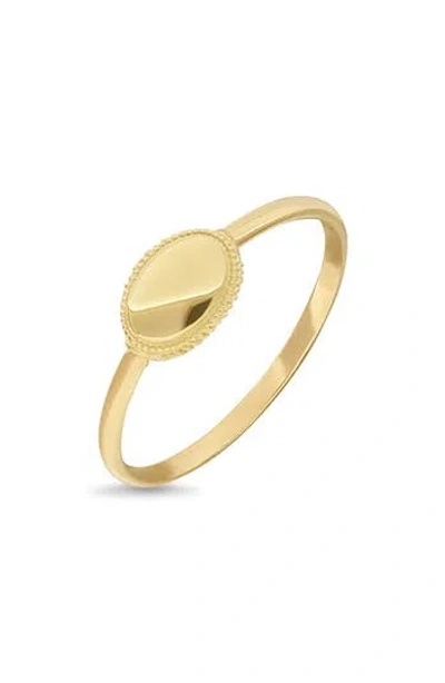 Bony Levy 14k Yellow Gold Oval Stackable Ring In White