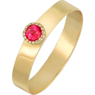Bony Levy 14k Yellow Gold Pink Topaz Stackable Band Ring