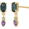 Bony Levy 14k Yellow Gold Semiprecious Stone Drop Earrings In Multi
