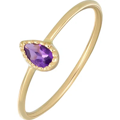 Bony Levy 14k Yellow Gold Semiprecious Stone Stackable Ring In Purple