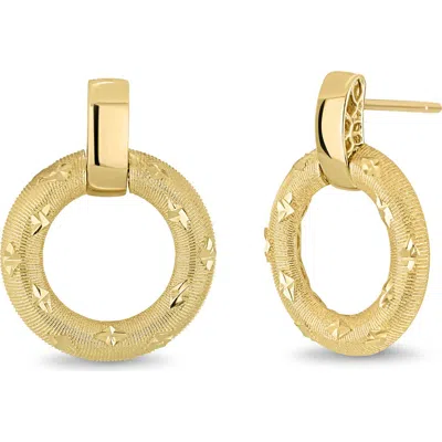 Bony Levy 14k Yellow Gold Textured Circle Drop Earrings In 14ky
