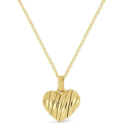 Bony Levy 14k Yellow Gold Textured Heart Pendant Necklace In 14ky Gold