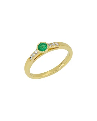 Bony Levy 18k 0.27 Ct. Tw. Diamond & Emerald Ring In Gold