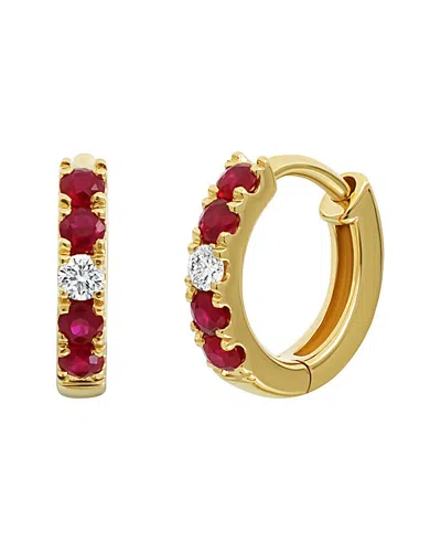 Bony Levy 18k 0.29 Ct. Tw. Diamond & Ruby Earrings In Gold