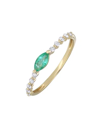 Bony Levy 18k 0.34 Ct. Tw. Diamond & Emerald Ring In Gold