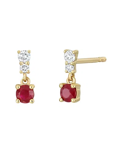 Bony Levy 18k 0.36 Ct. Tw. Diamond & Ruby Earrings In Gold