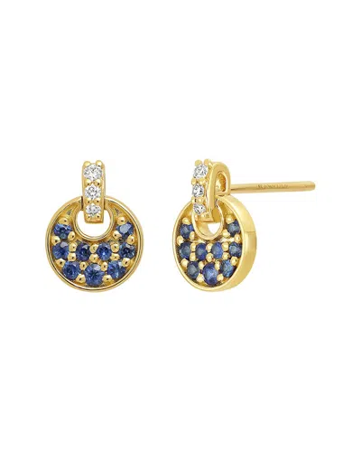 Bony Levy 18k 0.36 Ct. Tw. Diamond & Sapphire Earrings In Gold