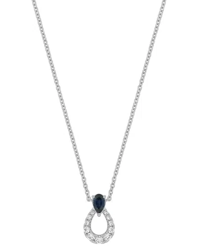 Bony Levy El Mar Diamond & Sapphire Pendant Necklace In 18k White Gold