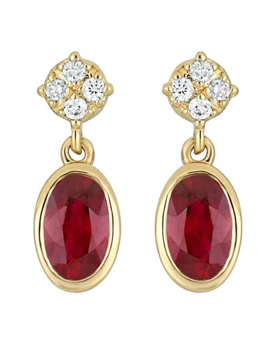 Bony Levy 18k 0.50 Ct. Tw. Diamond & Ruby Earrings In Gold