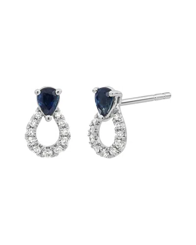 Bony Levy 18k 0.53 Ct. Tw. Diamond & Sapphire Earrings In Metallic