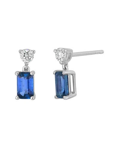 Bony Levy 18k 0.91 Ct. Tw. Diamond & Sapphire Earrings In Blue
