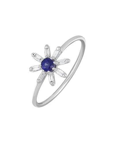 Bony Levy 18k 0.92 Ct. Tw. Diamond & Sapphire Ring In Silver