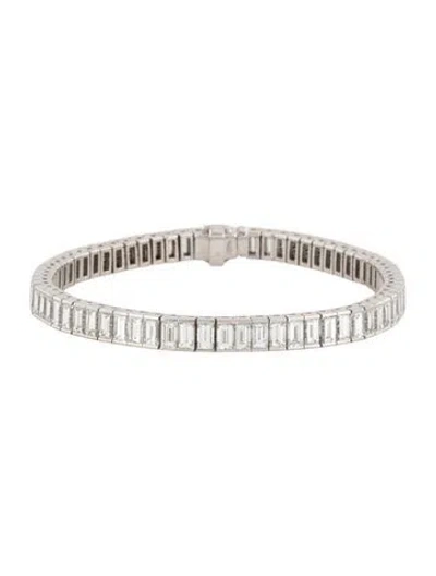 Pre-owned Bony Levy 18k 12.24ctw Diamond Line Bracelet, 6.5" In Multicolor