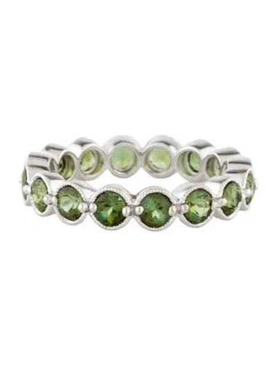 Pre-owned Bony Levy 18k 1.65ctw Tourmaline Eternity Band In Multicolor