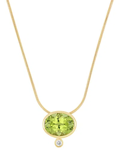 Bony Levy 18k 2.01 Ct. Tw. Diamond & Peridot Necklace In Gold