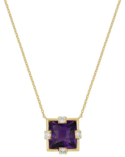 Bony Levy 18k 2.38 Ct. Tw. Diamond & Amethyst Necklace In Gold
