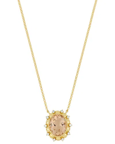 Bony Levy 18k 2.39 Ct. Tw. Diamond & Morganite Necklace In Gold