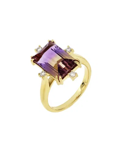 Bony Levy 18k 5.86 Ct. Tw. Diamond & Ametrine Ring In Gold