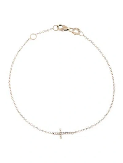 Pre-owned Bony Levy 18k Audrey Diamond Cross Station Bracelet, 7.25" In Multicolor