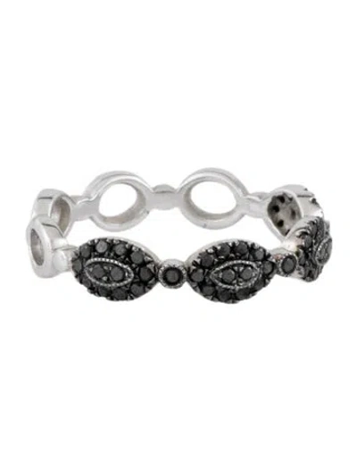Pre-owned Bony Levy 18k Black Diamond Stackable Band In Multicolor