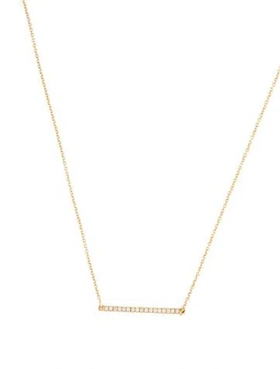 Pre-owned Bony Levy 18k Diamond Bar Pendant Necklace, 18" In Multicolor