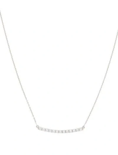 Pre-owned Bony Levy 18k Diamond Bar Pendant Necklace, 19.5" In Multicolor