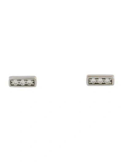 Pre-owned Bony Levy 18k Diamond Bar Stud Earrings In Multi
