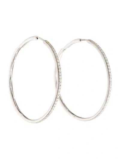 Pre-owned Bony Levy 18k Diamond Bardot Luxurious Hoop Earrings In Multicolor