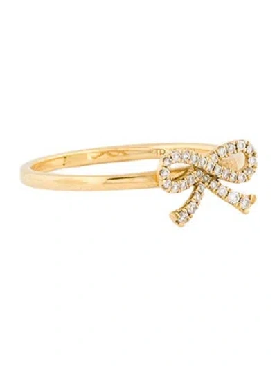 Pre-owned Bony Levy 18k Diamond Bow Ring In Multi