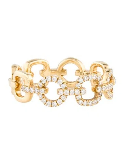 Pre-owned Bony Levy 18k Diamond Chain Link Band Ring In Multi