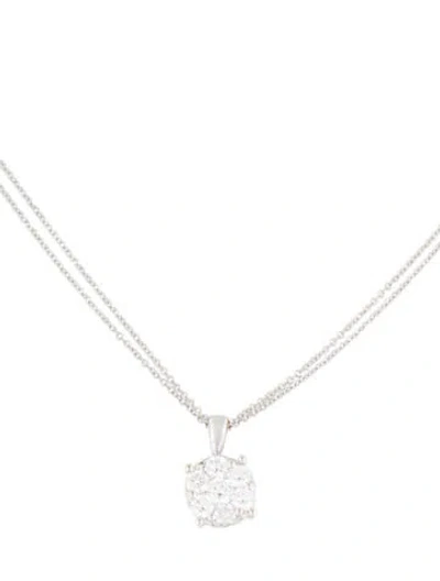 Pre-owned Bony Levy 18k Diamond Cluster Pendant W/ Unbranded 18k Chain, 18" In Multi