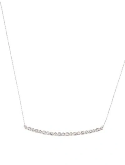 Pre-owned Bony Levy 18k Diamond Curved Bar Collar Necklace, 18" In Multicolor