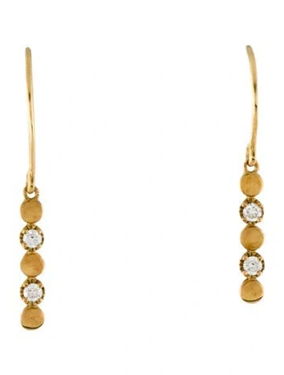 Pre-owned Bony Levy 18k Diamond Dot Drop Earrings In Multi