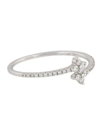 Pre-owned Bony Levy 18k Diamond Double Clover Cocktail Ring In Multi
