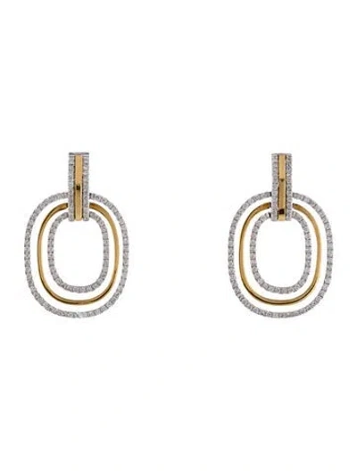 Pre-owned Bony Levy 18k Diamond Drop Earrings In Multi