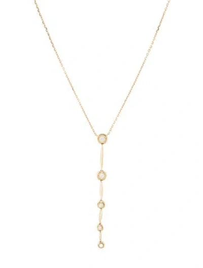Pre-owned Bony Levy 18k Diamond Drop Necklace, 18" In Multi