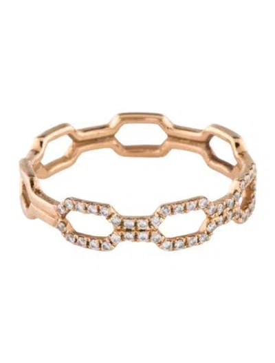 Pre-owned Bony Levy 18k Diamond Entrelace Stackable Link Band In Multi