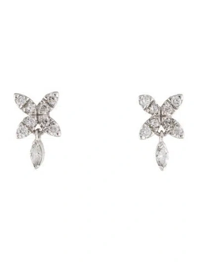 Pre-owned Bony Levy 18k Diamond Getty Stud Earrings In Multi