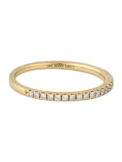 Pre-owned Bony Levy 18k Diamond Half Eternity Band Ring In Multi