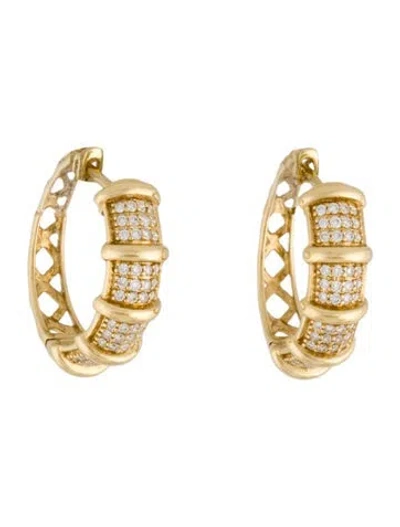 Pre-owned Bony Levy 18k Diamond Hoop Earrings In Multi