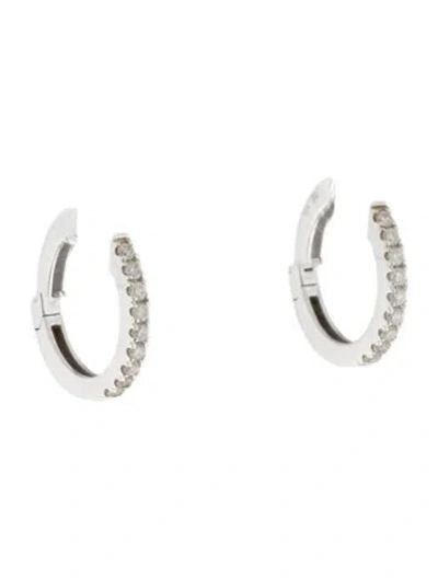 Pre-owned Bony Levy 18k Diamond Huggie Earrings In Multi