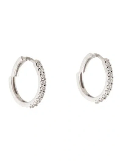 Pre-owned Bony Levy 18k Diamond Huggie Earrings In Multicolor