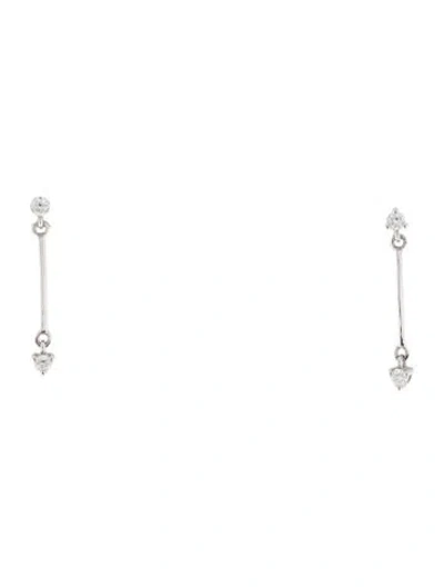 Pre-owned Bony Levy 18k Diamond Icon Linear Drop Earrings In Multi