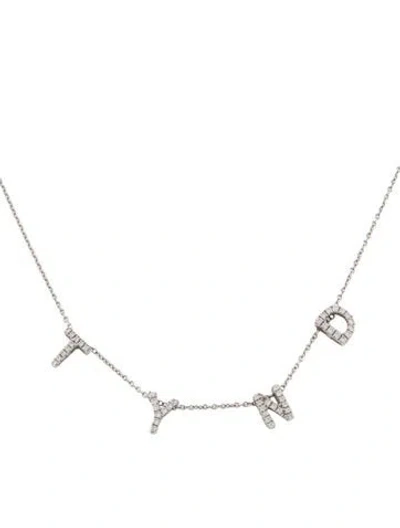 Pre-owned Bony Levy 18k Diamond Initials 't', 'y', 'n', 'd' Pendant Necklace, 20" In Multicolor