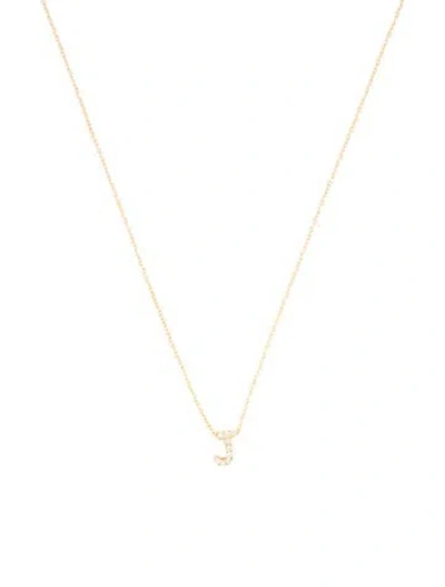 Pre-owned Bony Levy 18k Diamond Large Initial Pavé Pendant Necklace, 18" In Multicolor