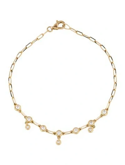 Pre-owned Bony Levy 18k Diamond Link Bracelet, 6.25" In Multicolor