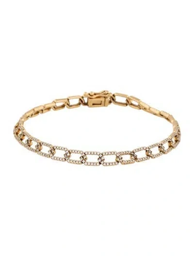 Pre-owned Bony Levy 18k Diamond Link Bracelet, 6.5" In Multicolor