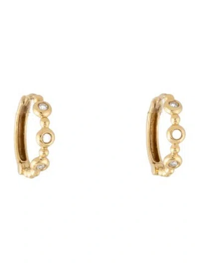 Pre-owned Bony Levy 18k Diamond Monaco Hoop Earrings In Multicolor