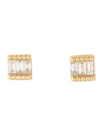 Pre-owned Bony Levy 18k Diamond Mykonos Stud Earrings In Multi