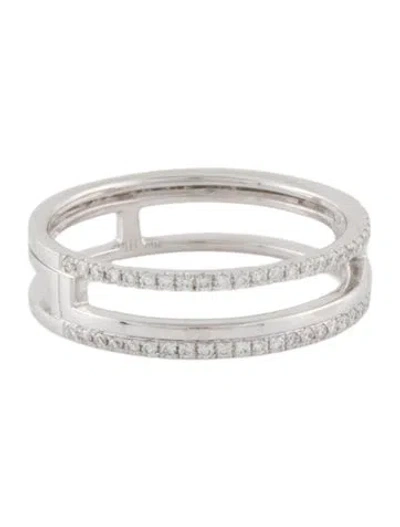 Pre-owned Bony Levy 18k Diamond Negative Space Band Ring In Multi